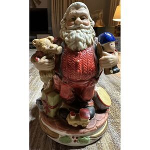 Vintage Santa Claus Christmas Music Box Working: See Description